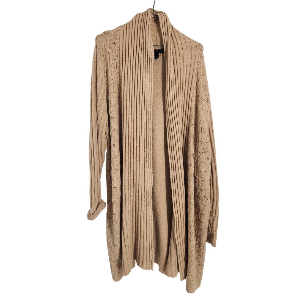 Lane Bryant Tan Open Front Knit Cardigan Womens Plus Size 14 / 16